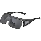 LEICO FASHION Polarized Sunglasses Fit Over Prescription Glasses for Men Women Flip Up Shield Wrap Around Driving Shades