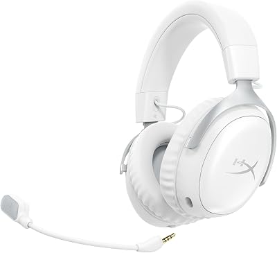HyperX Cloud III S Wireless Gaming Headset White 2.4GHz Bluetooth 120h