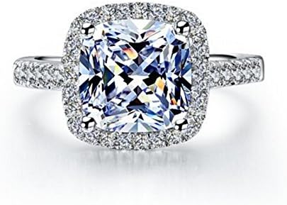 TenFit Jewelry 3 Carat VVS1 Simulated Diamond Engagement Ring for Women Silver Wedding Jewelry