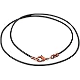 DragonWeave Antique Copper 1.8mm Fine Black Leather Cord Necklace