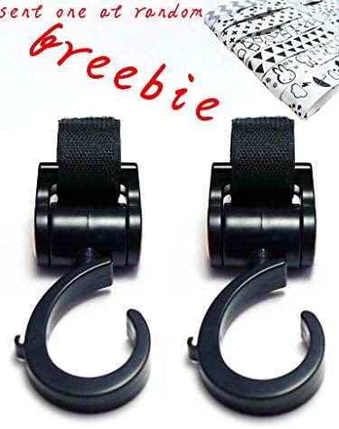 ALPSAZON Stroller Hooks, 2 Pack of Multi Purpose Hooks, Hanger for Baby Diaper Bags, Purse, Backpacks, Groceries, Clothes, Shopping Bags, Set of Pram Hooks, Black
