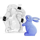 TUKE 3D Rabbit Polycarbonate (PC) Chocolate and Candy Mold for Party Decorating or Home baking tools Transparent 5.4 inch