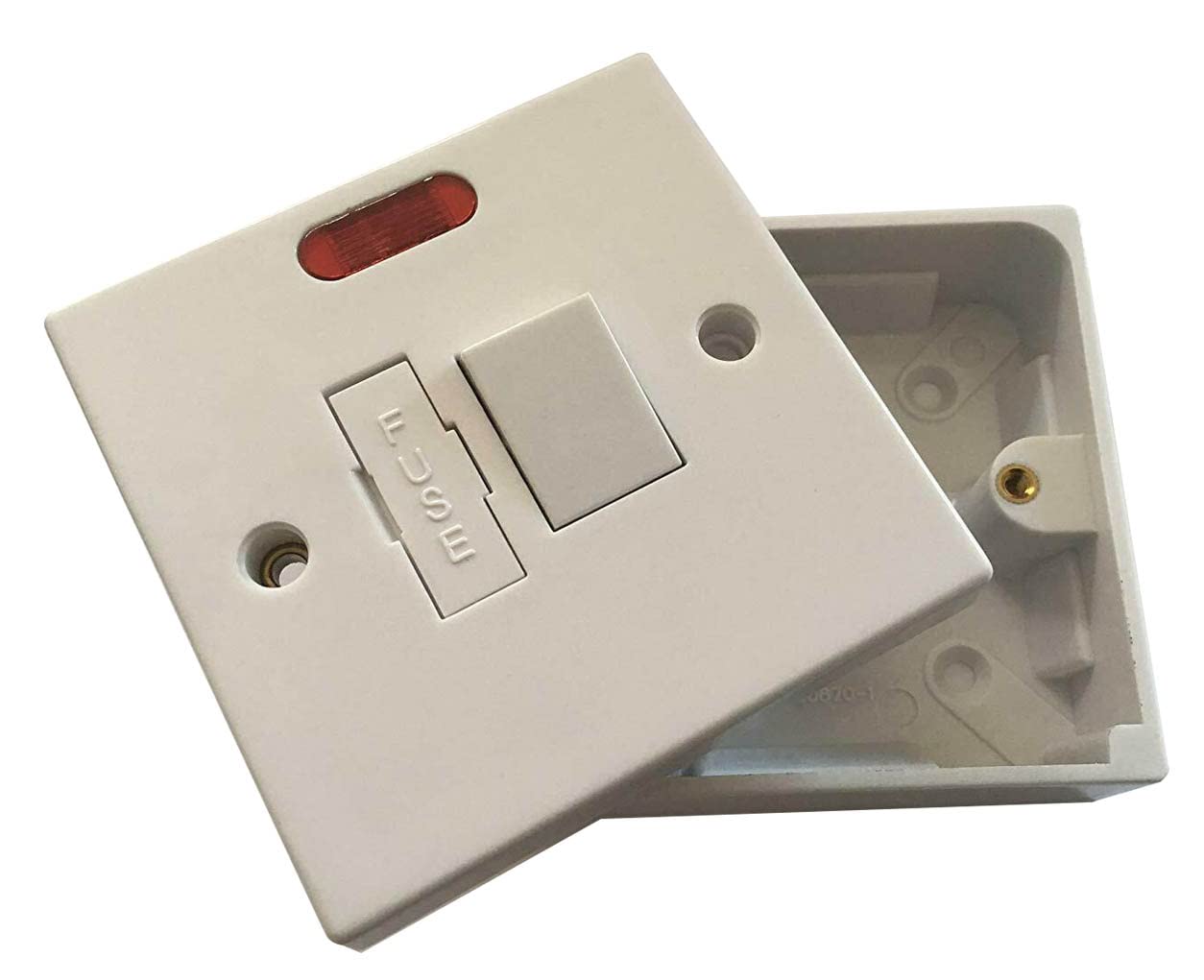 Mr Gadget Solutions® 13 Amp Switched Fused Spur with Neon Indicator With 25mm Back box