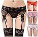 Adulove Garter Belt, Women's 4-Pack Suspender Belt Set with Straps and Clips for Stockings