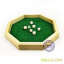 Heavy Duty 12 Inch Octagonal Wooden Dice Tray with