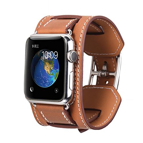 HappyCell® High Quality Natural Barenia Cuff Band for Apple Watch,Hot sale  Watchband Christmas Gift Leather Band Cuff Bracelet With Adapter for Apple  Watch iWatch (42mm fauve Barenia)- Buy Online in Fiji at