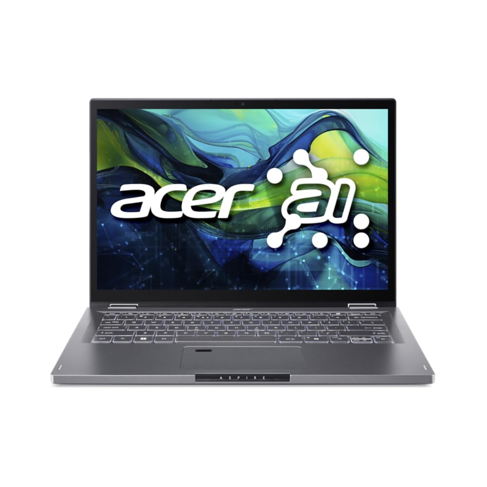 acer Aspire Spin 14 ASP14-52MTN-58CR Convertible Notebook 14 WUXGA LCD Touchscreen (Intel Core Ultra 5 115U, 16 GB RAM, 512 GB SSD, Intel Graphics, Windows 11 Home), Grau, QWERTY Spanisch