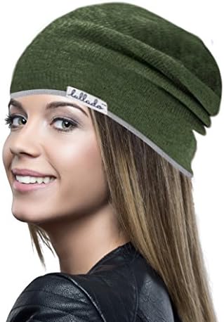 Lullado Silk Satin-Lined Slouchy Beanie by Cute, Warm Winter Hat in Fine Knit, Lull Cap, Chemo Cap, Unisex | Ships Fast!