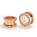 Rose Gold Sandpaper Texture Top Screw Fit Surgical Steel Ear plugs / ear tunnels