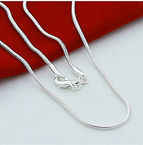 Hupplle 10pcs 24" 24 Inch Silver Plated 1.2MM Snake Chain Necklace New (24"24")