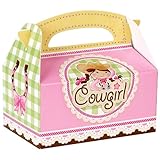 Pink Cowgirl Party Supplies - Empty Favor Boxes (4)