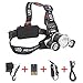 Lightess LED Headlamp with Cree T6 5000 Lumens RJ-3000 Head Lamp, Silver Head