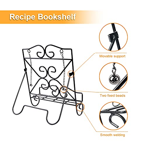 Adjustable Book Kitchen Book Stand Cookbook Rack Kitchen Easel Stand with Metal Book Holder Bible Stand Recipe Stand Art Display Cookbook Holder