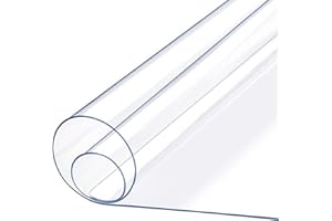 CSXCQM Clear PVC Table Cover Protector 1.0mm Thick Water Resistant Plastic Rectangular Non-Slip Desk Pad for Coffee Table/Writing Desk,Transparent Floor Mats Chair Mat (Size : 20x20in/50x50cm)
