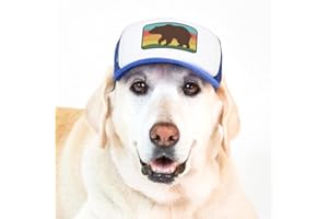 Nature Collection, PupLid Trucker Hats for Dogs (Large) Premium Stylish Sun Protection for The Modern Dog - Adjustable for Secure Comfortable Fit on Active Dogs (Blue, Bear)