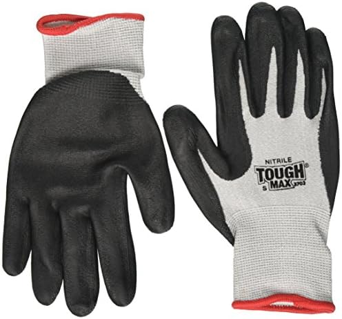 Bellingham C3703S Nitrile Tough MAX Work Gloves for Big Jobs, Small, Black/Tan