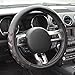 GripDrive Pro Ridged Cushion Grip Synthetic Leather Steering Wheel Cover Black Odorless - Small 13.5