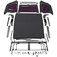 RAMPAGE PRODUCTS Complete Soft Top for Jeep Wrangler YJ | Clear Windows, Includes Frame and Hardware, Vinyl, Grey Denim | 68111 | Fits 1979-1986 Jeep CJ7 / 1988-1995 Wrangler YJ