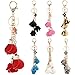 Funbase PU Rose Flower Tassel Keychain Keyring Charm Handbag Purse Pendant