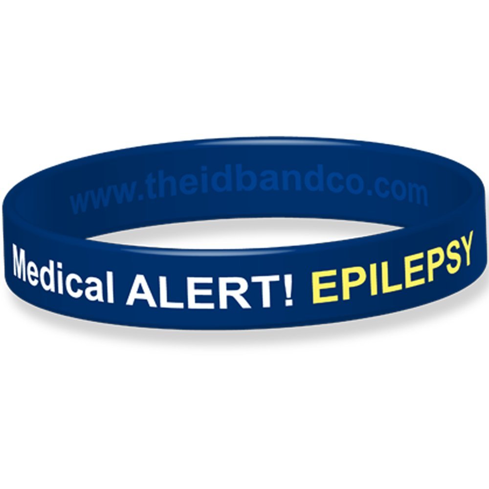 The ID Band Company Alert! Epilepsy Silicone Wristband (18cm, Blue)