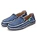 SANBANG Men's Slip-On Loafers Flat Canvas Boat Shoes For Driving Walking Weeding Outdoor