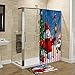 OurWarm 72 x 72 Inch Shower Curtain Sets, Christmas Snowman Waterproof Shower Curtain Mat Bathroom Decorations