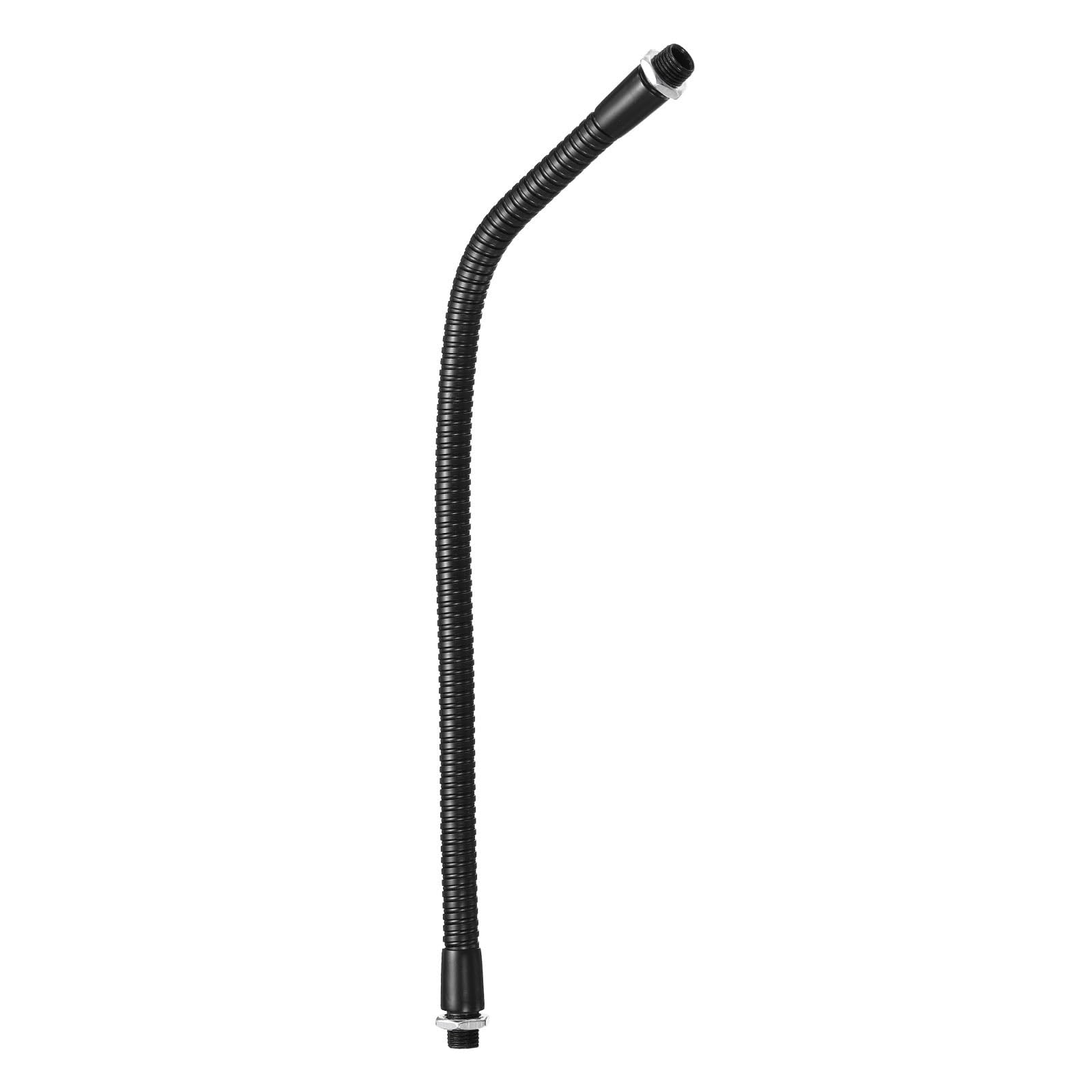 PATIKIL 12" Universal Gooseneck Hose, M10 Fine Thread Metal Bendable Hose Flexible Arm Gooseneck Tube Extension for Multifunction DIY, Black
