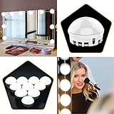 Makeup lights Hollywood Style LED Vanity Mirror Lamp Kit with Dimmable Light Bulbs Adjustable Brightness for Makeup Dressing Table Vanity Lighting Fixture Strip Set(10 bulbs 15.4ft)