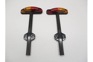 C2W Pair Red/Amber LED Trailer Fender Marker Clearance Light Black Base
