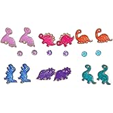 9 Pairs Cute Dinosaur Earrings Set for Women Funny Enamel Animals Harajuku Stud Earrings Tiny CZ Crystal Stud Earrings Friendship Jewelry