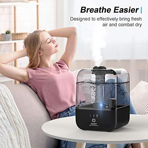 Cool Mist Humidifier, Ultrasonic Air Humidifiers for Bedroom Babies Home, 4.5L Large Top Fill