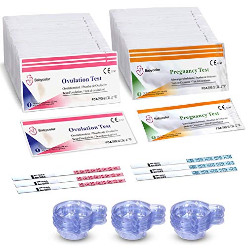 Ovulation and Pregnancy Test Strips, 50 Ovulation LH Test and 20