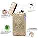 Kivors USB Rechargeable Windproof Flameless Electronic Pulse Double Arc Lighter Belief Chinese Dragon Loong Lighter (Black C)