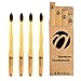 PAVICICO Bamboo Toothbrush, Organic Plant Based, Biodegradable and Eco-Friendly with Extra Soft BPA Free Bristles Charcoal Infused - Pack of 4 Adults