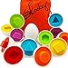 Skoolzy Shapes Matching Egg Toy 6 pc Set, Easter Egg Basket Toys for Toddlers, Montessori Sensory Bin Toy for Preschool Kids & Blind Children Learning Shape Sorting, with Bag & eBook