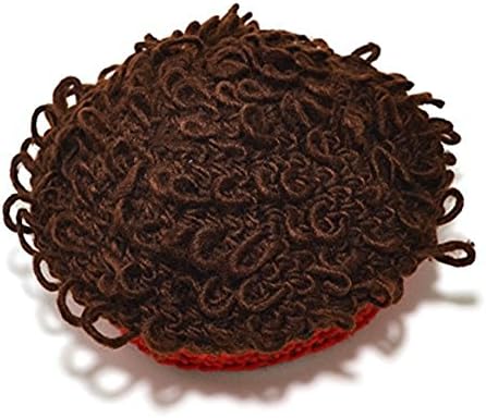 Junliyuan Ultra Cool Curly Hair Knit Cap Hip-Hop Wig Hat for Kids (Red)