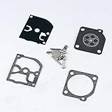 Poweka Carburetor Rebuild Kit for Husqvarna 136 137 137E 141 142 142E Zama W-29 Poulan 1975 Wood Shark PP221LE Replace Zama RB-38