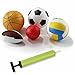 10 Inch Ball Pump, Eco-friendly Portable Hand Pump for Basketball, Soccer, Rugby, Volleyball, Netball, Gym Ball, Inflatable Toy, Toy Balls, Balloon -W/ 2B7 Pin Needle, 1B2 B3 Plastic Needle,1Hose