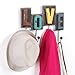 MyGift Multicolored Rustic Finish Wood Love Design Decorative Wall Mounted Coat Rack w/ 4 Metal Hooks