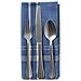 DII French Stripe Tabletop Collection Farmhouse Style Dining Table Linen Napkin Set, 20x20, Blue Chambray, 6 Piece