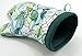 Cotton Fabric Oven Mitt, Insulated Pot Holder - Green Leaves on Aqua Blue