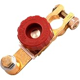 Top Post Battery Disconnect Switch - Quick Disconnect Battery Cut Off Switch for Car Truck Marine RV and Electrical Equipment - 12V/125A - Red