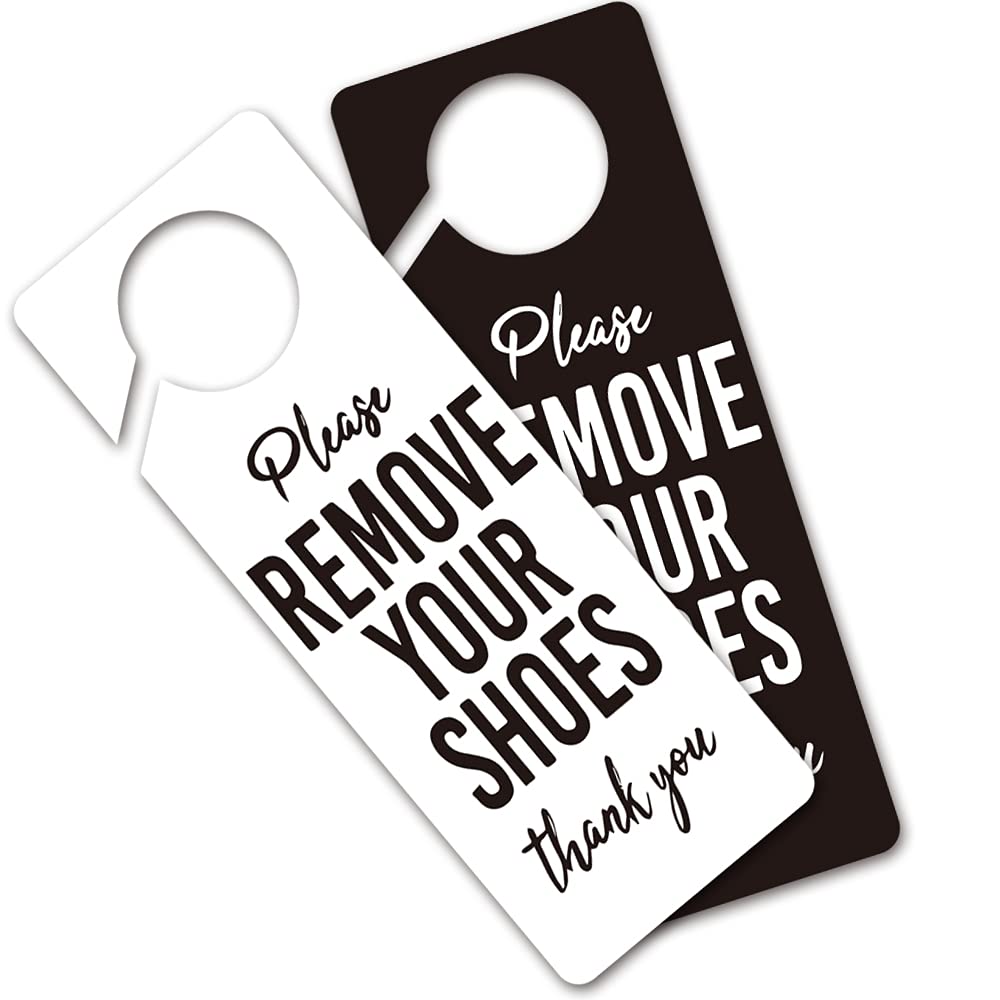 Photo 1 of Funny Please Remove Your Shoes Door Hanger Sign, 2 Pack(Double Sided) Please Do Not Disturb, Funny Office Decoration, Ideal for Offices, Spa Treatment, Hotels or During Therapy, Counseling Sessions