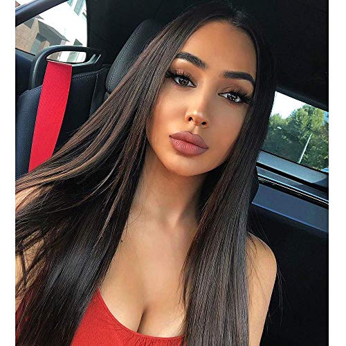 Vigorous 30 Inch Synthetic Straight Long Black Wig Middle Part Wig for Women with Daily Wear Full Wig 30 In Wig.