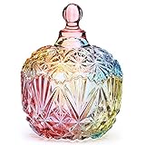 Danmu 1Pc Colorful Glass Storage Jar, Candy Jar