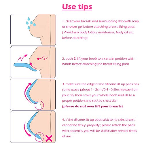 MIILYE Breast Instant Lift Nipple Pasties [No Skin Hurt, No Scars Left] Reusable Strapless Bust Boobs Enhanced Silicone Adhesive Tape Bra for Cup D (Tears Style) - Thumbnail 5