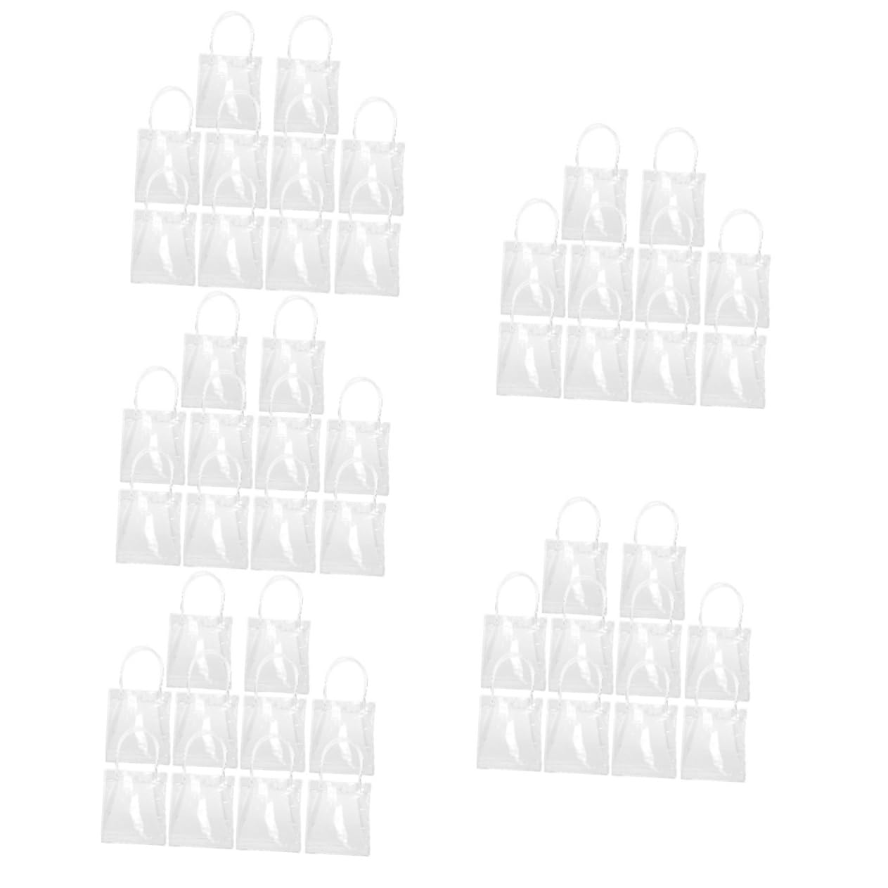Abaodam 50 PCS Transparent Tote Bag Plastic Tote Bag Clear Plastic Hands Clear Party Favor PVC Merchandise s Outdoor Wine PVC Wine Bottle