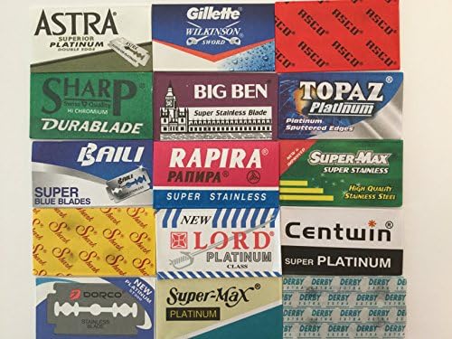 GREAT STARTER MIX -- Double Edge Razor Blade Sampler --15 Blades-- Astra, Gillette, Sharp, Dorco, Derby, Shark, etc.