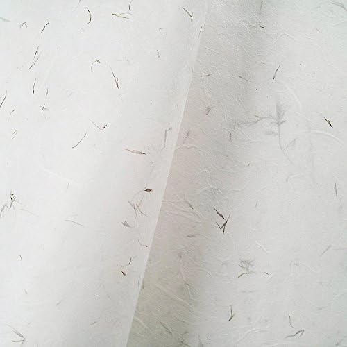 [10 Pcs] Korean Traditional Mulberry Paper HanJi Including Real Materials Natural White Reed Flower 25.2" x 37.4"