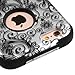 iPhone 6 Case, iPhone 6S Case, JoJoGoldStar Dual Layer Hybrid, Slim Fit Heavy Duty Plastic and Silicone TPU Hard Cover with Stylus and Screen Protector - Silver Lace Swirls
